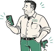 Illustration of Dave, owner of Cascade Liquidation